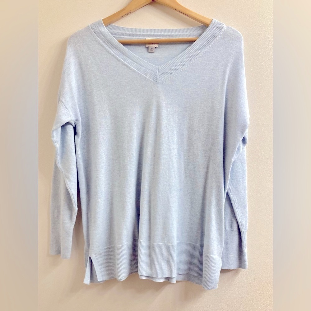 a new day Women's V-Neck Sweater - Light Blue